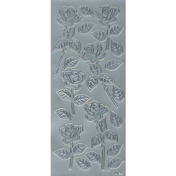 Stickers roser sølv 4125