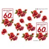 3D ark 60 år røde roser