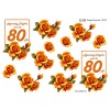 3D ark 80 år orange roser