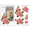 3D ark Tillykke med dagen og lyserøde roser A5
