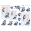 3D ark brudepar med blå rose