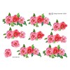 3D ark Blomster på række i rosa farver