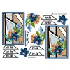 3D ark Fødselsdagskort 65 - 80 år, blå blomster