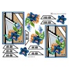 3D ark Fødselsdagskort 85 - 100 år, blå blomster