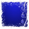Julekort blå med klokker 14 x 28 cm.