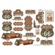 3D ark gammel amerikansk bil og route 66