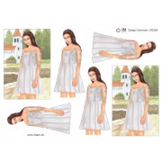 3D ark konfirmation pige i hvid kjole