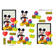 3D ark Mickey med balloner og gaver