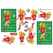 3D ark  Fodbold pige der dribler 