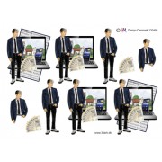 3D ark konfirmation dreng med pc og penge 