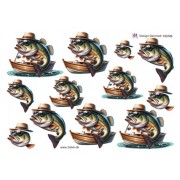 3D ark Sjov fisk i båd