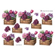 3D ark Forårsblomster i kasse
