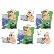 3D ark Bedstefar med pc