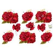 3D ark rød rose