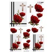 3D ark røde roser og kors