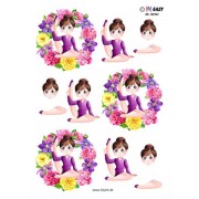 3D ark Gymnastikpige i blomsterkrans
