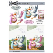 3D ark Stork med baby dreng og baby pige