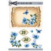 3D ark blomster og tal A5