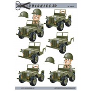 3D ark Militærmand i jeep