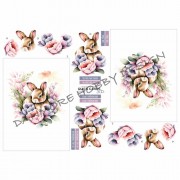 3D ark Hare og blomster