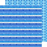 Scrapbooking papir 30.5 x 30.5 cm. konfirmation - blå