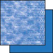 Scrapbooking papir 30,5 x 30,5 cm. blå Tillykke marmoreret