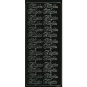 Stickers tillykke sort 6677