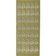 Stickers små roser guld 200