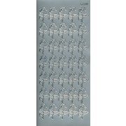Stickers små roser sølv 200