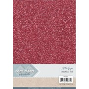 Glitter karton i Julerød -  A4 230 g. - 1 ark