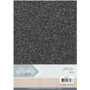 Glitter karton i Sort - A4 230 g. - 1 ark