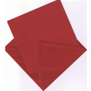 10 kort med kuverter 14 x 14 cm. Bordeaux